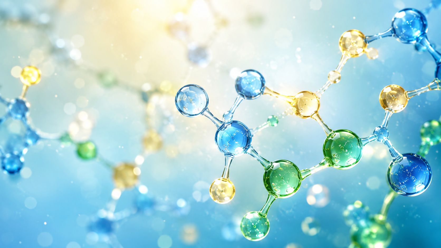 Neue Perspektiven – Redox Signalmoleküle Neue Perspektiven – Redox Signalmoleküle Abstrakte Redox Signalmoleküle in Blau, Grün und Gold als modernes Hintergrundbild für Gesundheit, Freiheit und neue Perspektiven.
